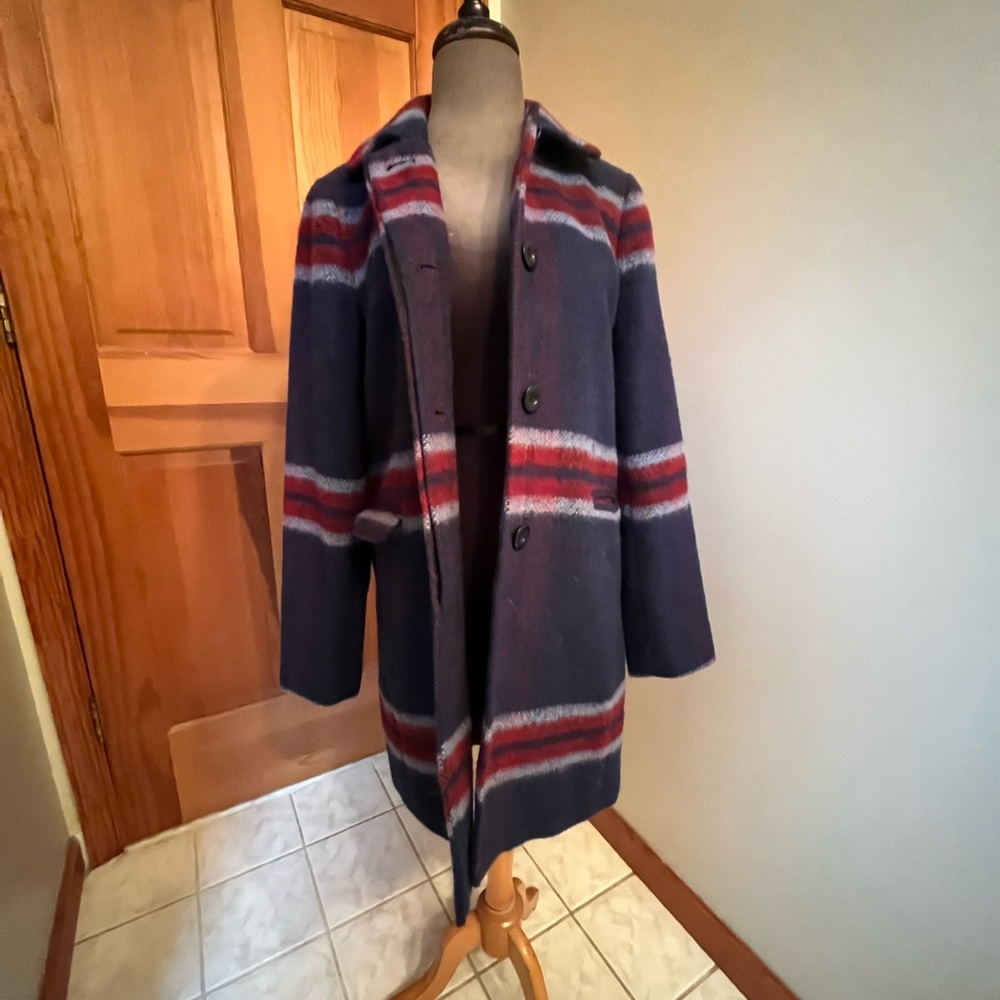 Navy & red Pea Coat